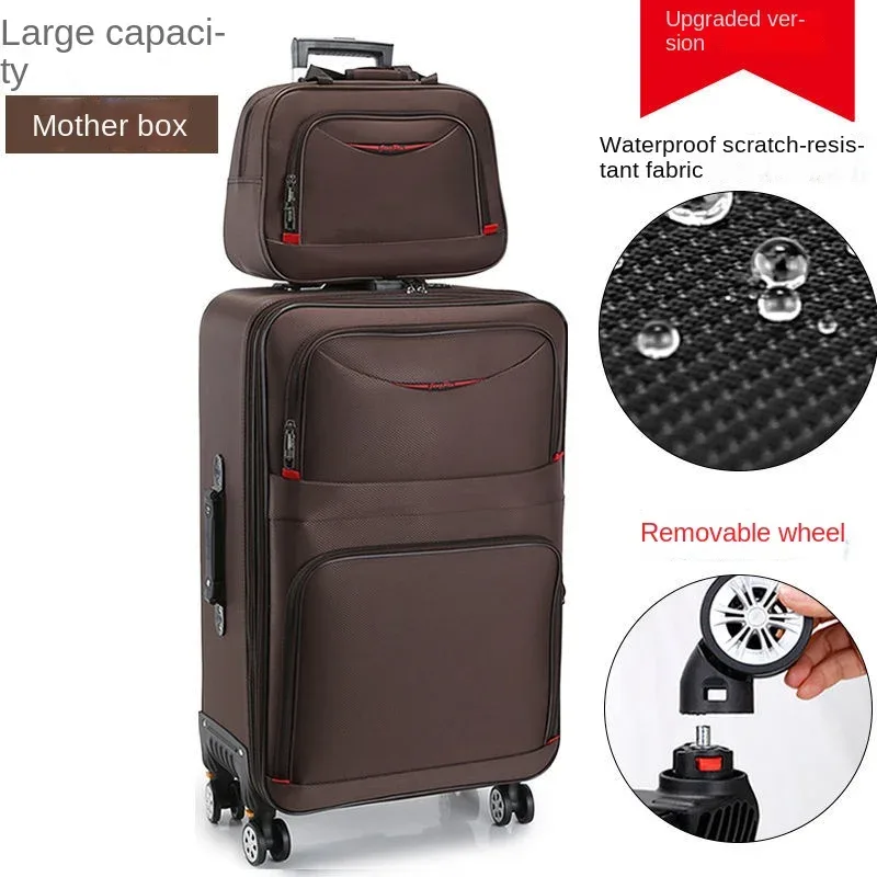 valise de grande capacité avec serrure à combinaison, bagage de voyage embarqué, boîtier de chariot en tissu oxford imperméable de 28 pouces surdimensionné