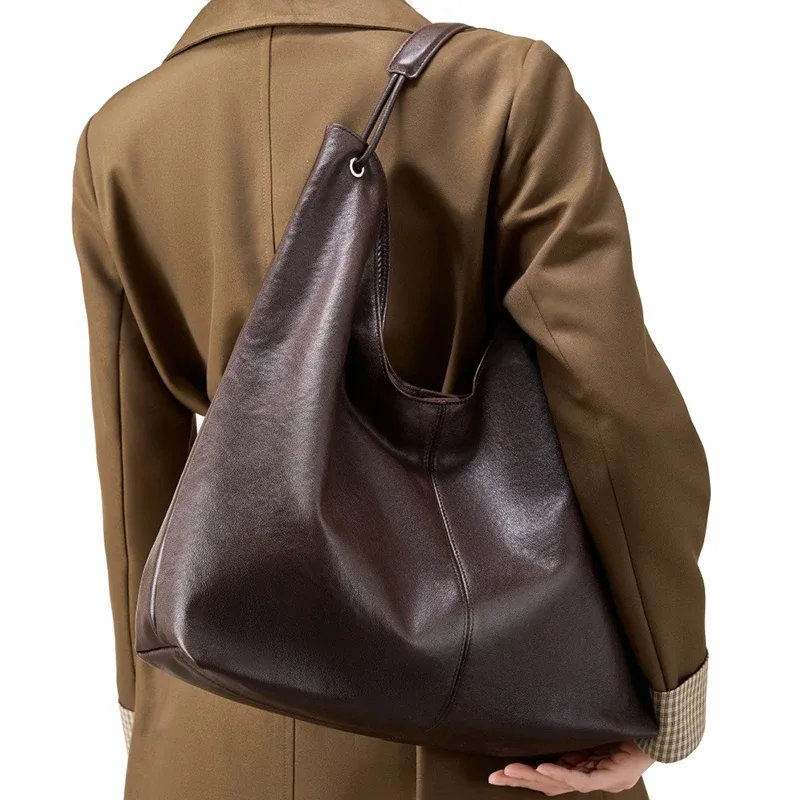 sac à main en cuir véritable pour femme, sac sous les bras, grande capacité, mode unique, lancé, dames, filles, nouveau