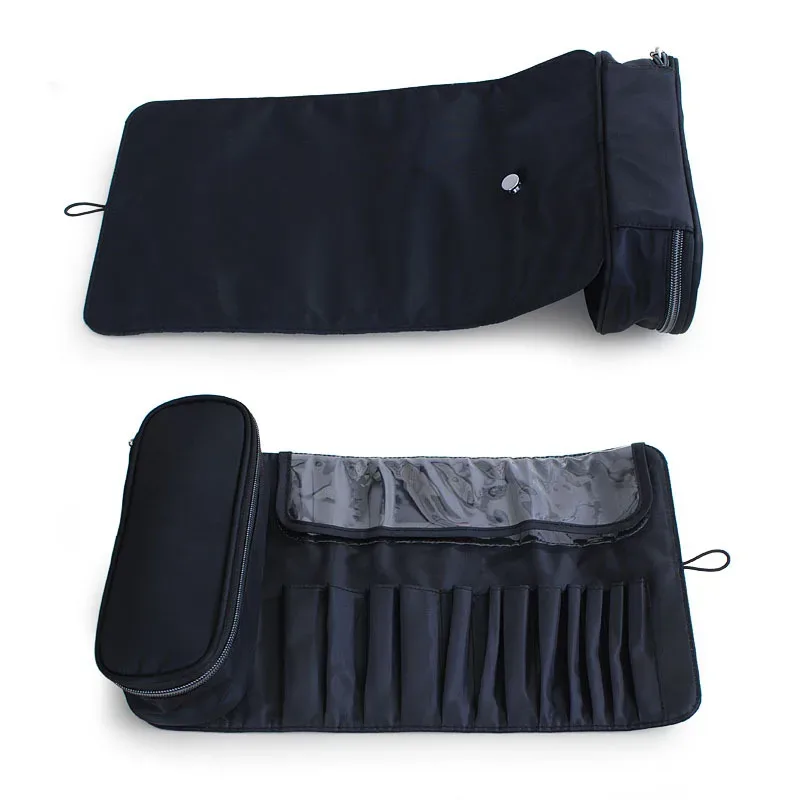 trousse de maquillage imperméable en nylon pour femme, sac à pinceaux cosmétiques, trousse de voyage, outils de pinceaux, sacs à roulettes