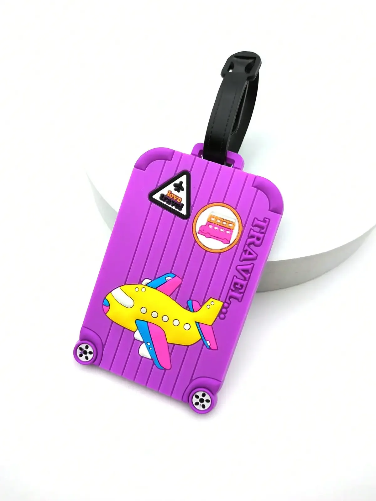 étiquette de bagage multicolore pour avion créatif, étiquette d'aéroport de voyage, prévention des pertes essentielles, étiquette suspendue pour hommes et femmes, 1 pièce