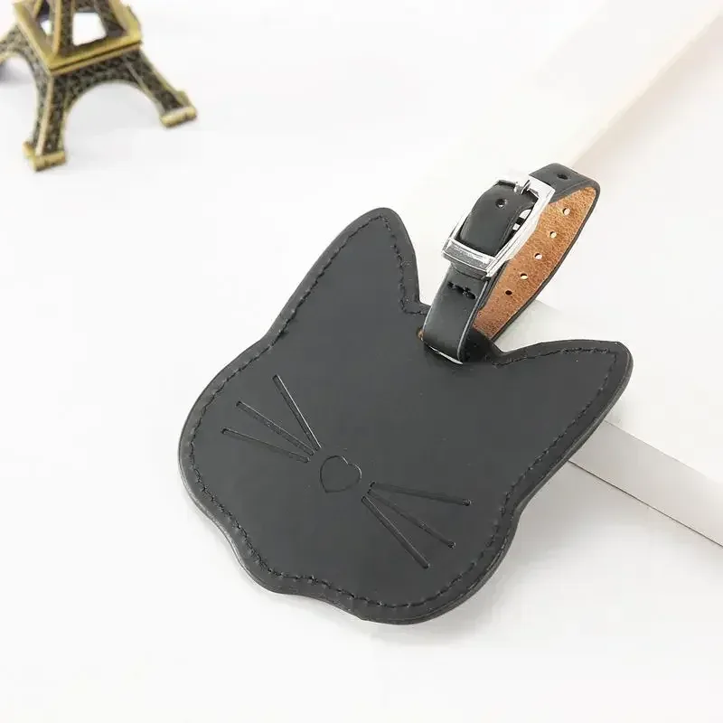 étiquette de bagage en cuir pu, porte-adresse pour valise, accessoires de voyage, étiquette nominative portable