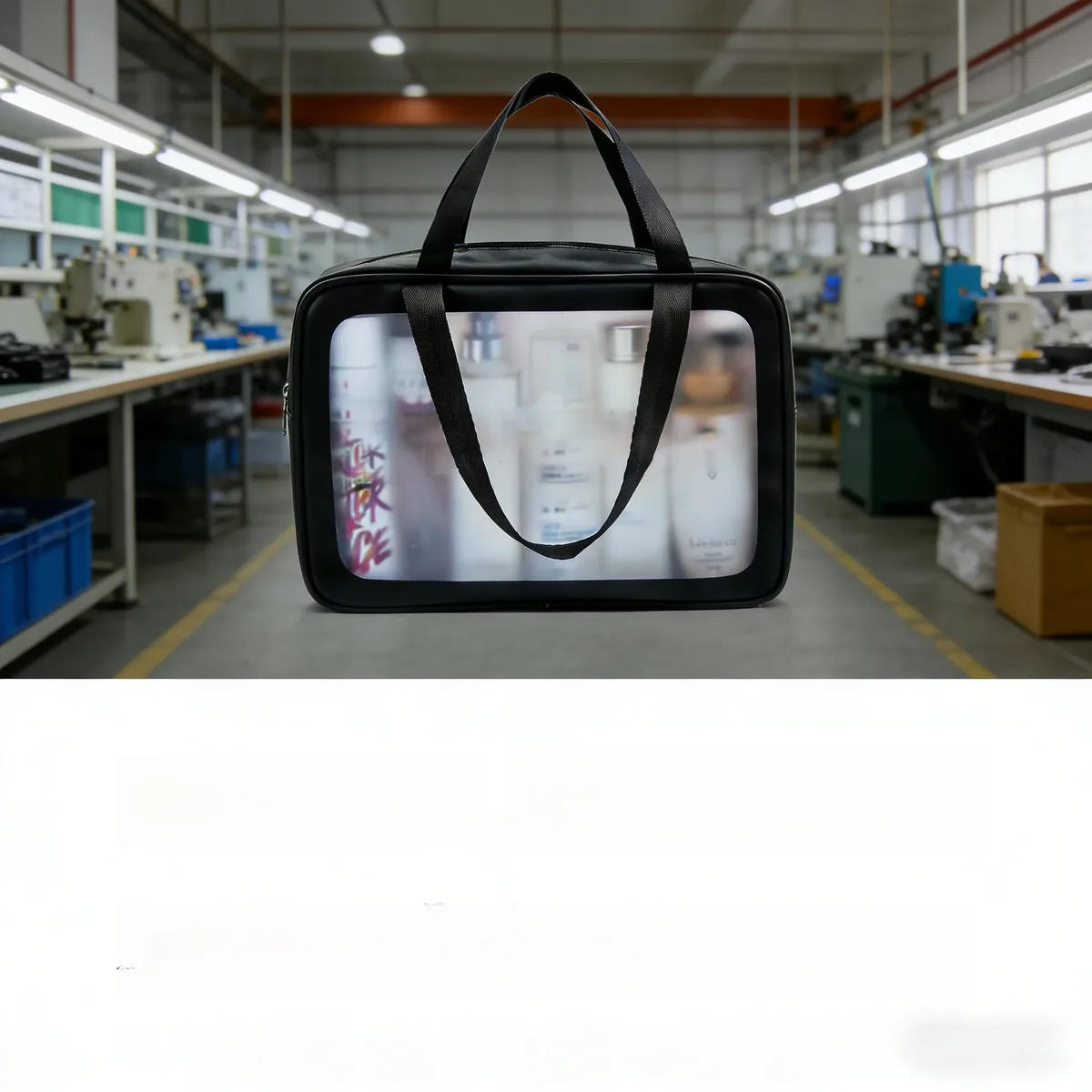 nouvelle trousse de toilette et de maquillage transparente imperméable à grande capacité, épaissie, sans logo, pour voyage, multi-usage, portable, cosmétique