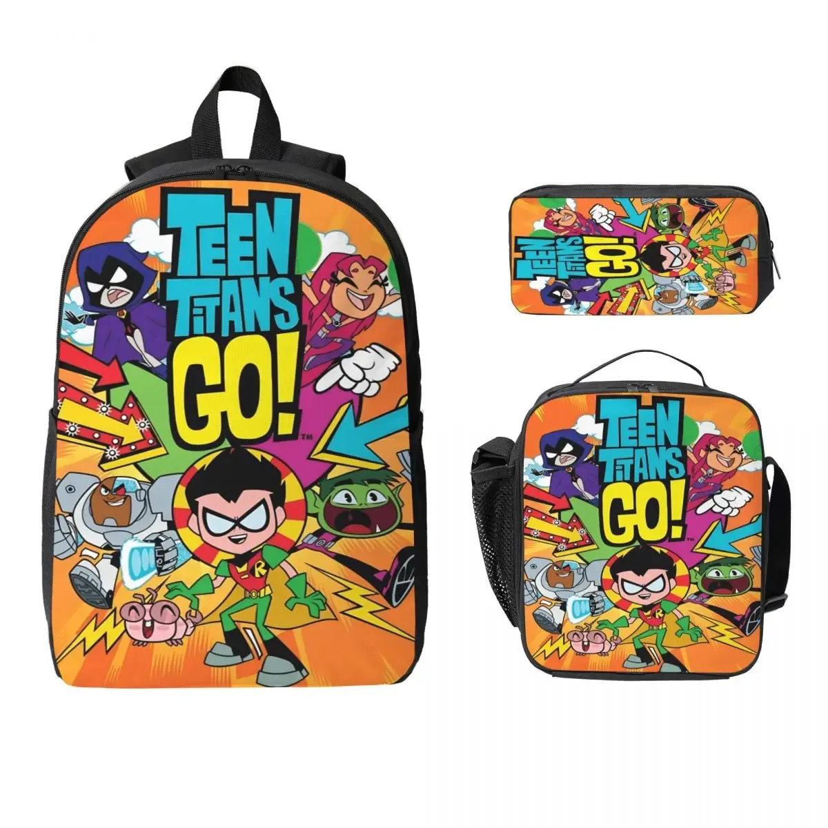 sac dos polyester oxford université dessin animé teen titans go personnages noir pique-nique enfant voyage ecole