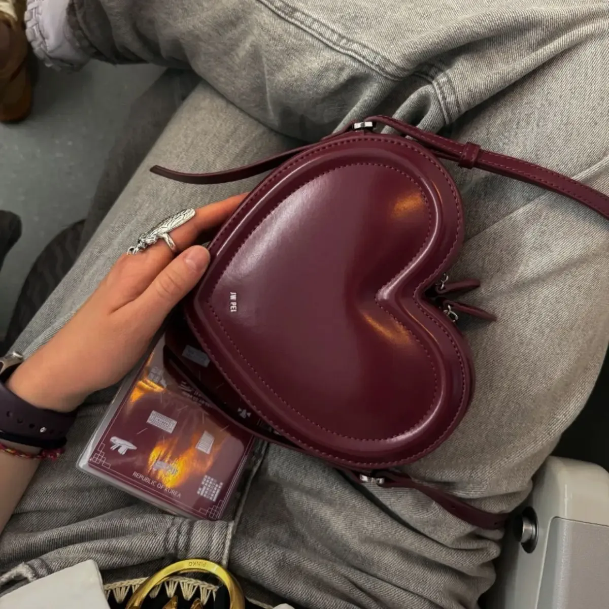 sac bandoulière en forme de cœur jwpei, sac d'amour tridimensionnel doux et cool, sac bandoulière pour femme