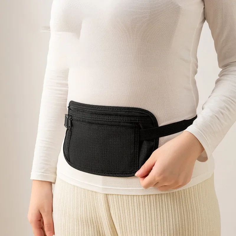 1 pièce sac banane de sécurité dissimulé pour la course, porte-passeport et portefeuille de voyage sécurisé