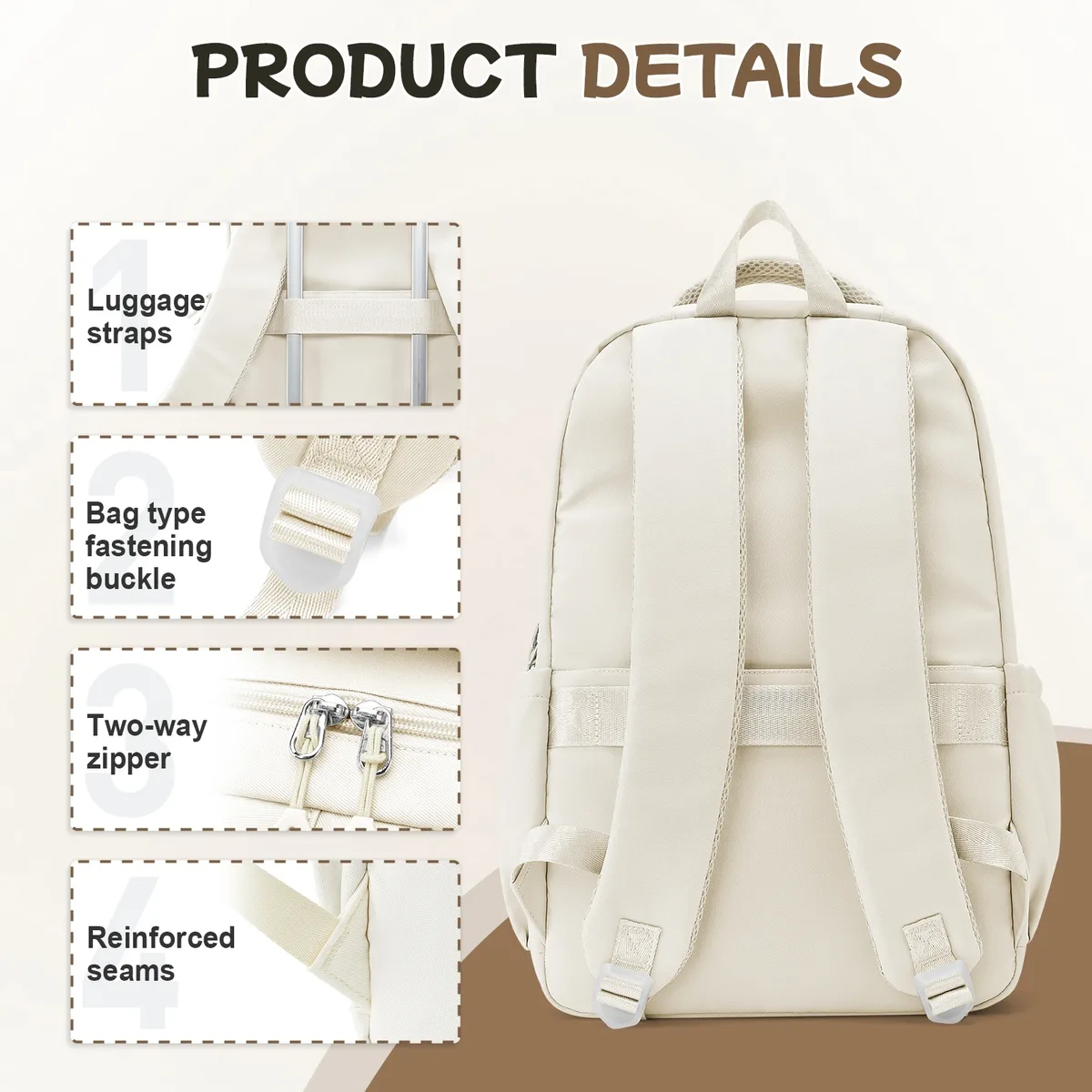 sac à dos scolaire pour filles et garçons, sac à dos décontracté pour l'université avec compartiment pour ordinateur portable, grande capacité, sac d'étudiant pour sorties, rentrée scolaire