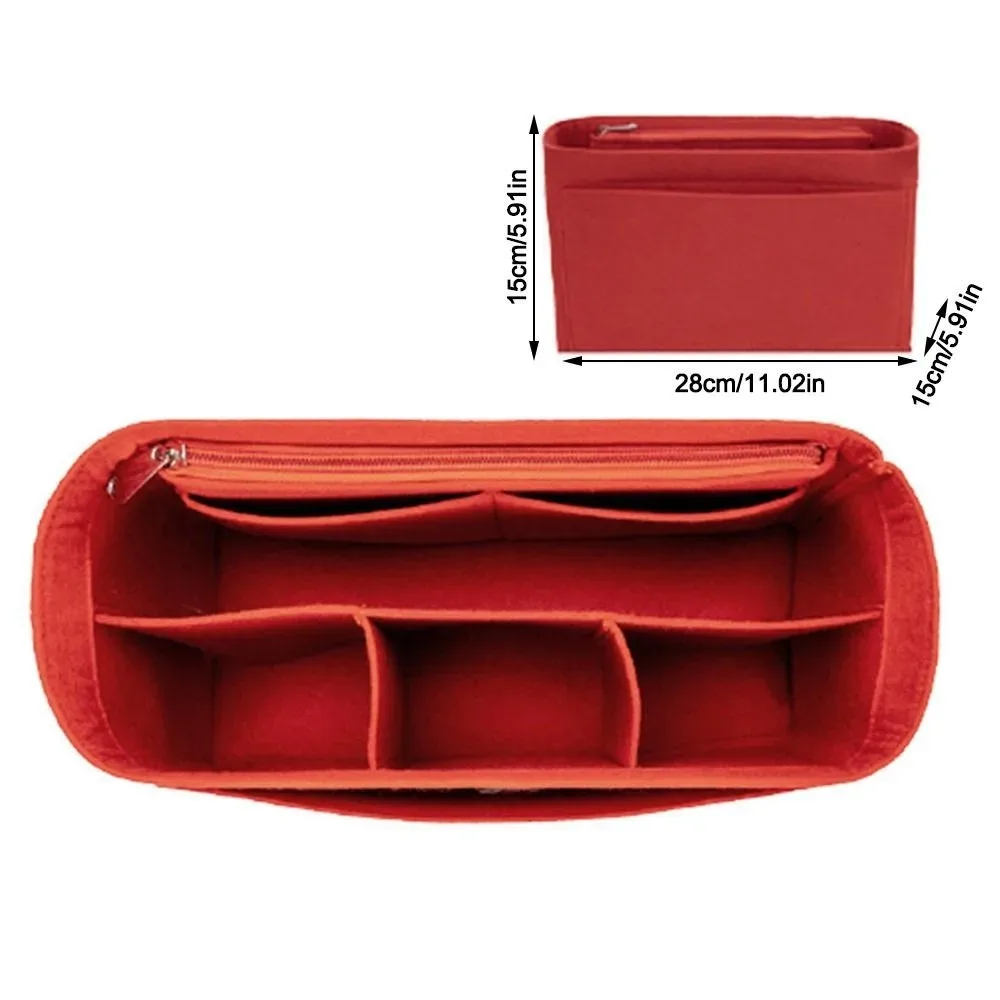 sac d'insertion en feutre multi-poches avec fermeture éclair, organisateur de sac à main grande capacité, sac intérieur pour lv speedy25/30/35/gentlewoman