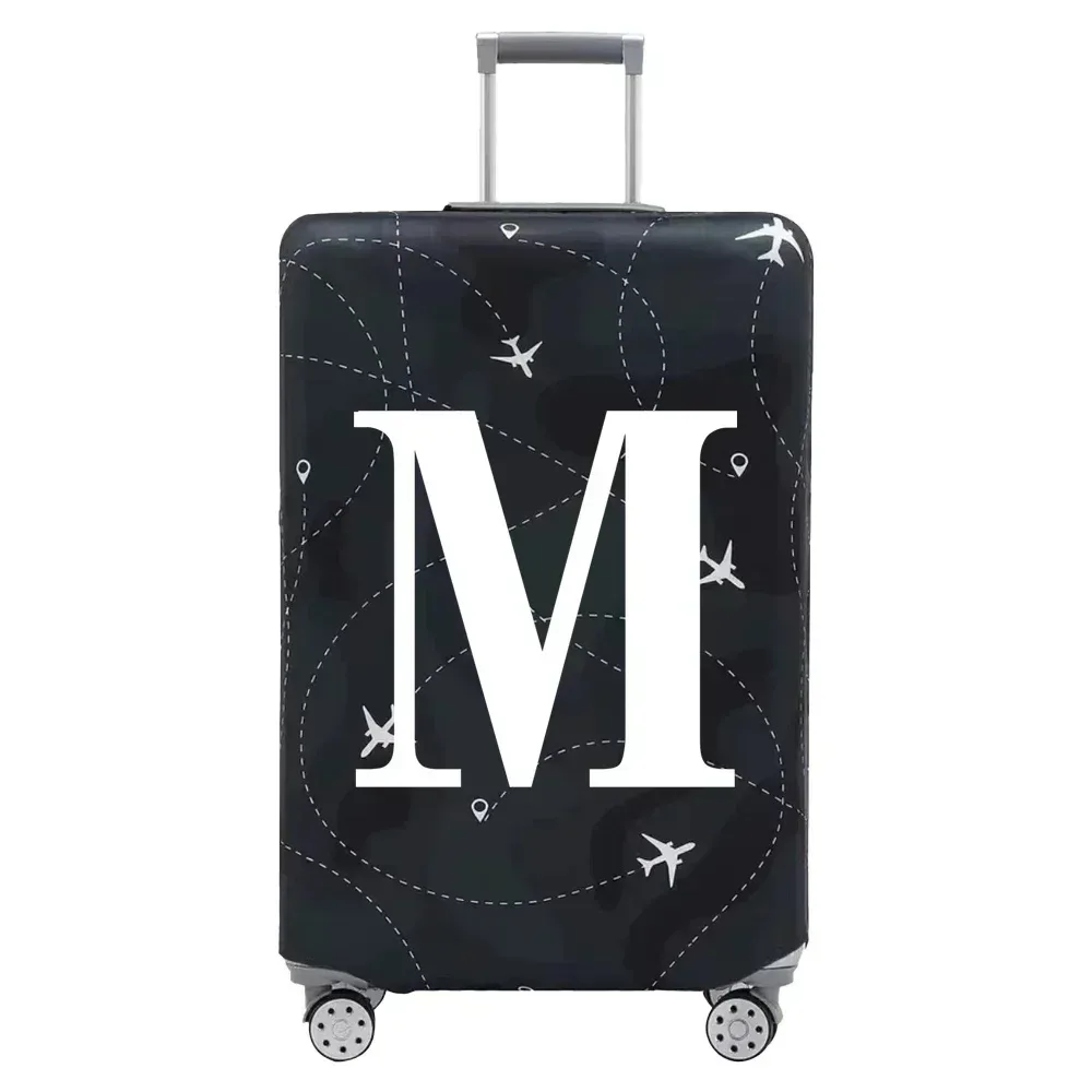 housse de protection pour bagages en tissu extensible, housse anti-poussière, anti-rayures, adaptée aux valises de 18 à 32 pouces, accessoires de voyage avec lettres blanches