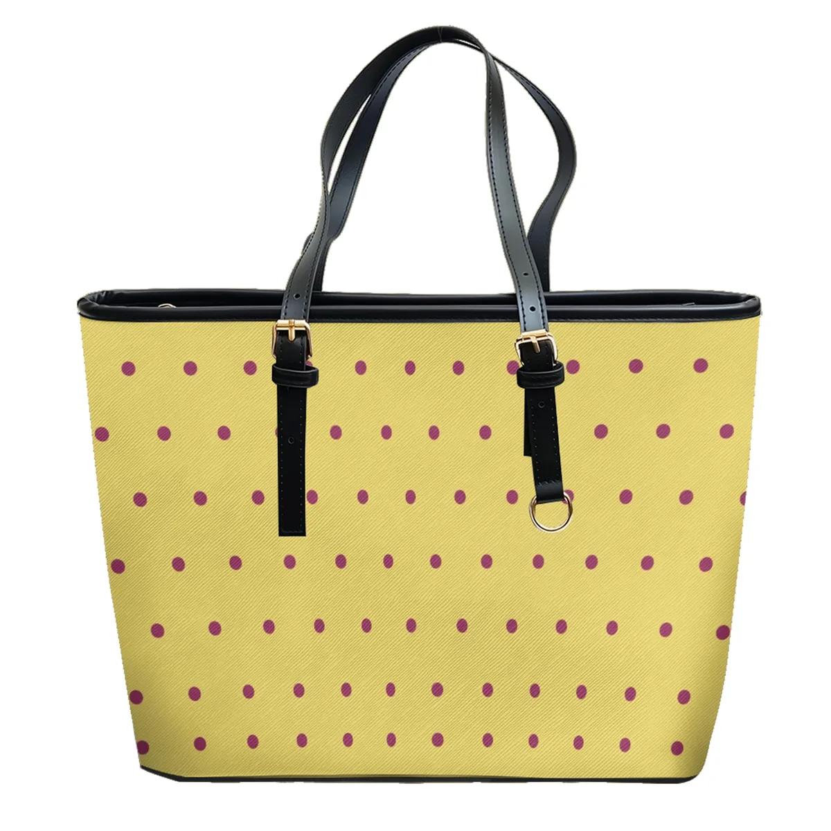 sac à bandoulière en cuir pvc oxford imprimé à pois, fourre-tout léger à fermeture éclair, minimaliste, usage quotidien, sac à main convertible pour le travail et le week-end