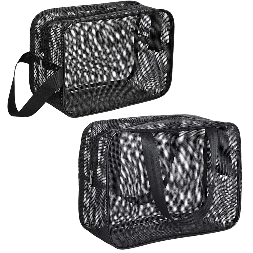Caddie de douche en maille, fourre-tout, sac de rangement de cosmétiques, sac de douche multifonctionnel, organisateur de toilette Portable de grande capacité