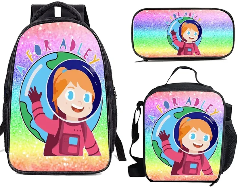 sac dos oxford université polyester beige bleu noir marron dessin animé bandoulière arquée poche integree set 3d école travail
