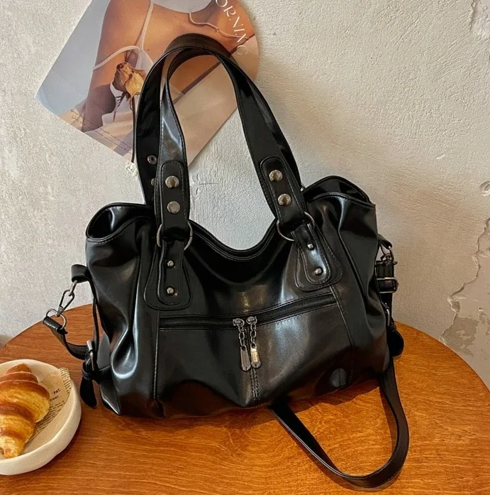 sac à bandoulière de luxe pour femme 2026, nouveau sac décontracté à porter en travers du corps, sac à main quotidien pour femme, grande capacité, sac fourre-tout en cuir pu souple