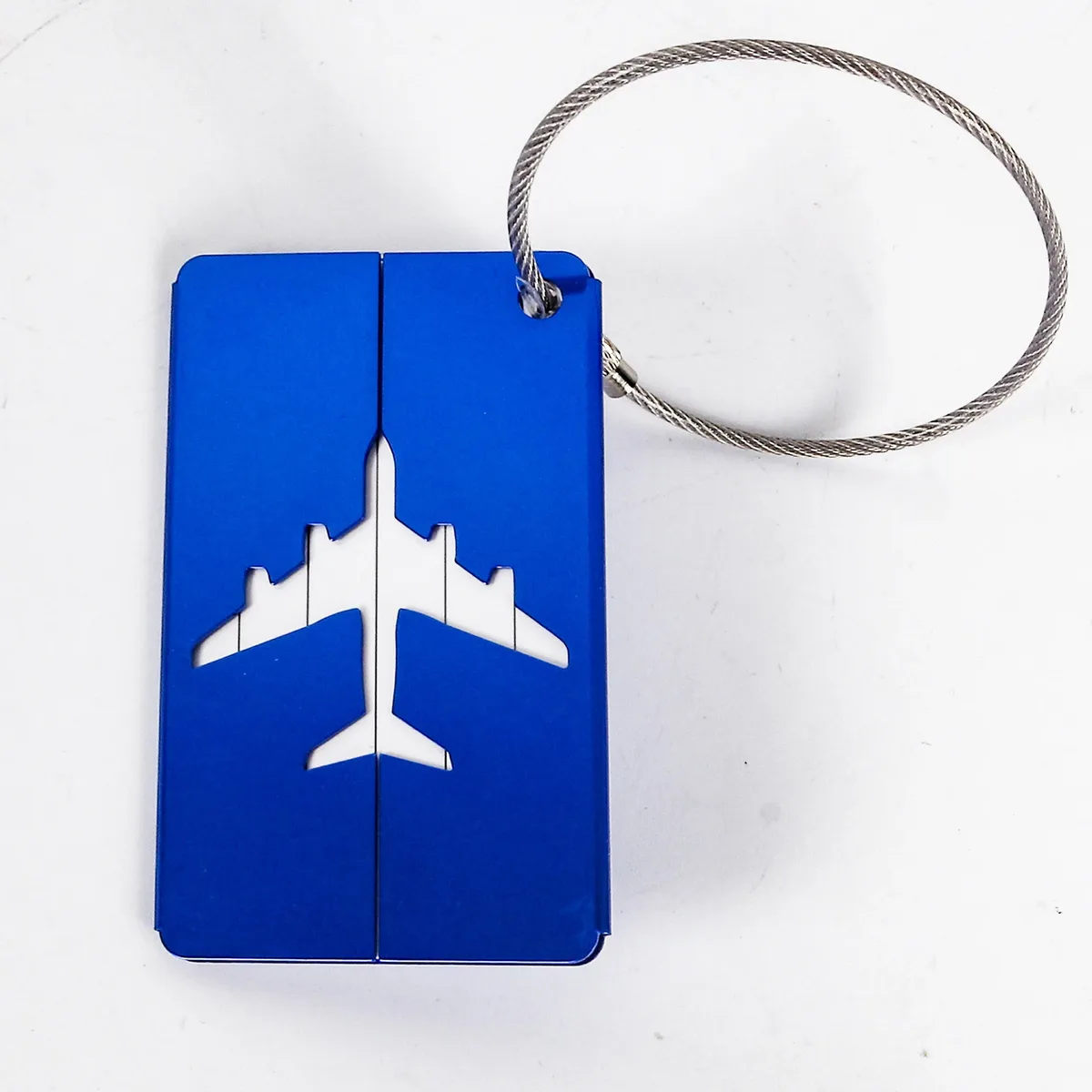 étiquette de bagage de voyage en alliage d'aluminium, étiquette de valise, étiquette d'avion avec nom, anti-perte, accessoires de voyage couleur unie