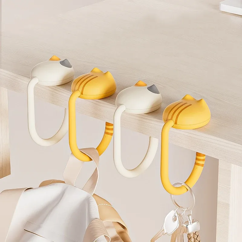 crochet sac clés ecouteurs petit sack support table bureau maison travail jaune blanc plastique durabilité transport facile installation