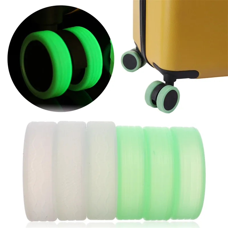 housse de protection lumineuse pour roues de bagages, en silicone, anti-bruit, pour valise, spinner, accessoires pour bagages, 4 à 32 pièces