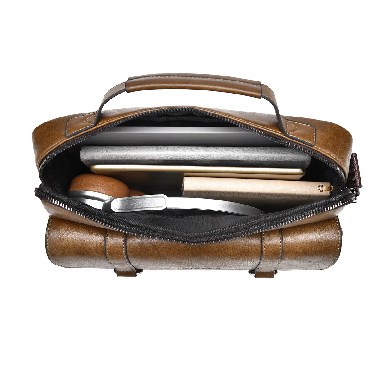 nouveau sac bandoulière pour homme en pu, imperméable, pour ordinateur portable, idéal pour les trajets professionnels, léger