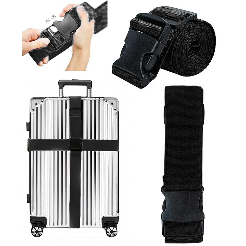 nouveau sangles de bagage droites pour valise, ceinture de bagage avec boucle de déverrouillage réglable, accessoire de voyage facilement identifiable