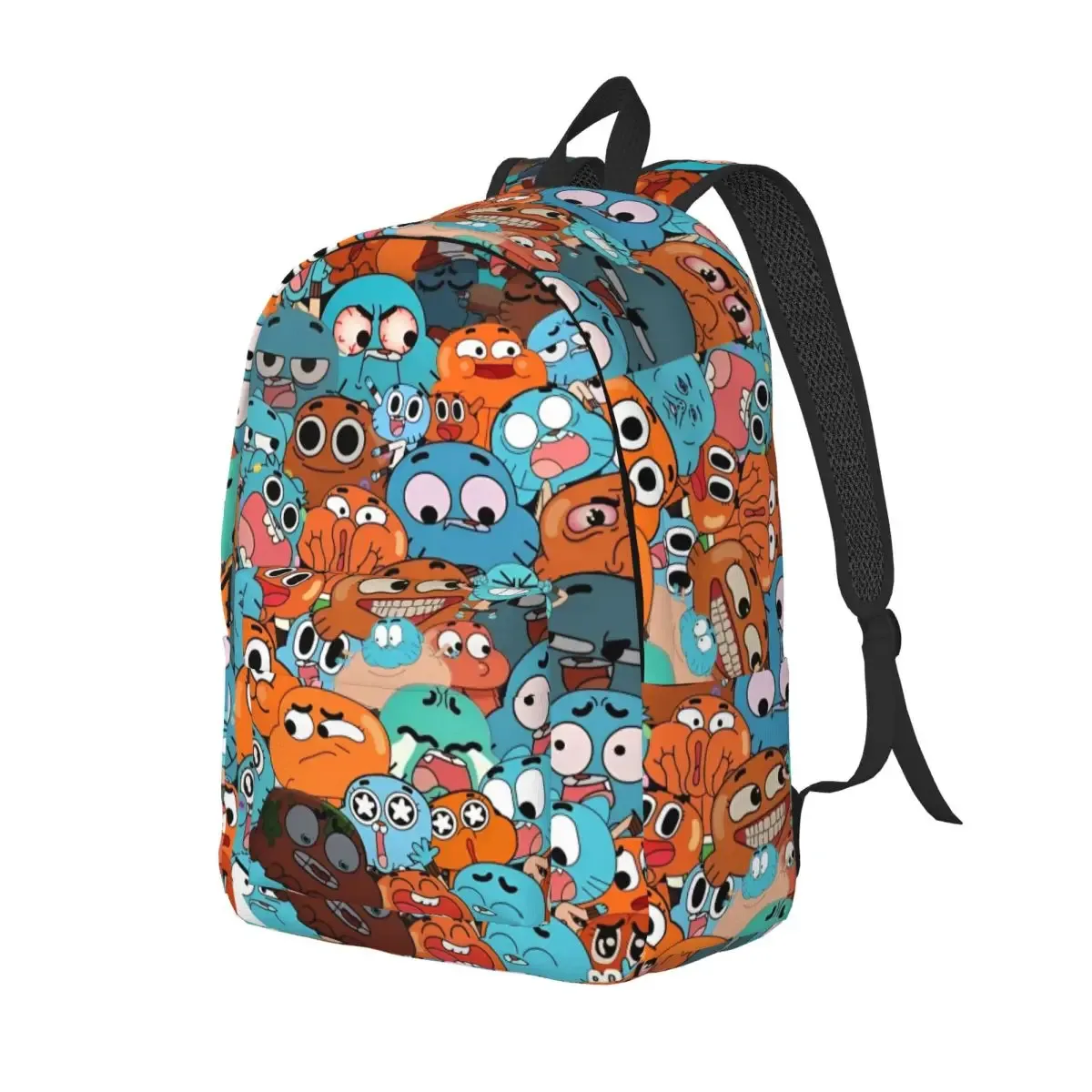 gumball darwin visage mode sac à dos sport lycée affaires jeu vidéo sac à dos pour hommes femmes ordinateur portable toile sacs