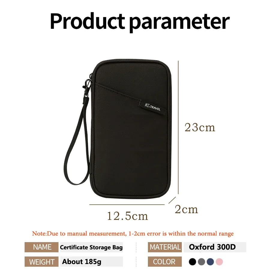 sac de rangement de portefeuille de porte-passeport bloquant rfid familial-organisateur de documents de voyage avec étui pour cartes de crédit sac de voyage essentiel