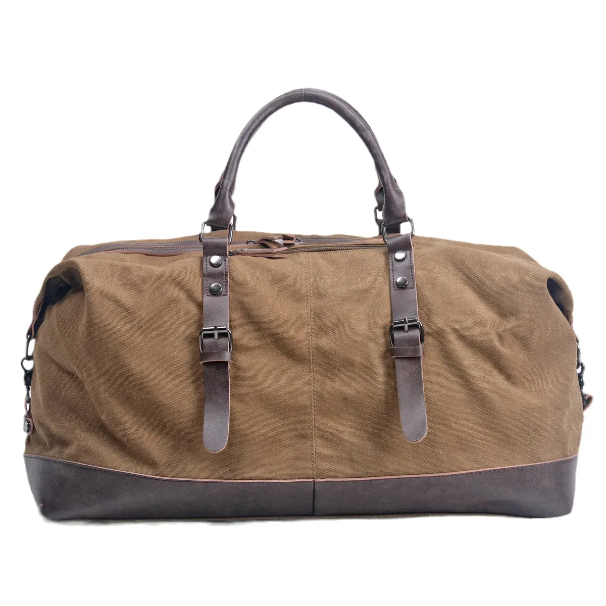 sac de voyage décontracté rétro européen et américain de grande capacité, sac messager en cuir pu et toile pour hommes, sac de sport fitness
