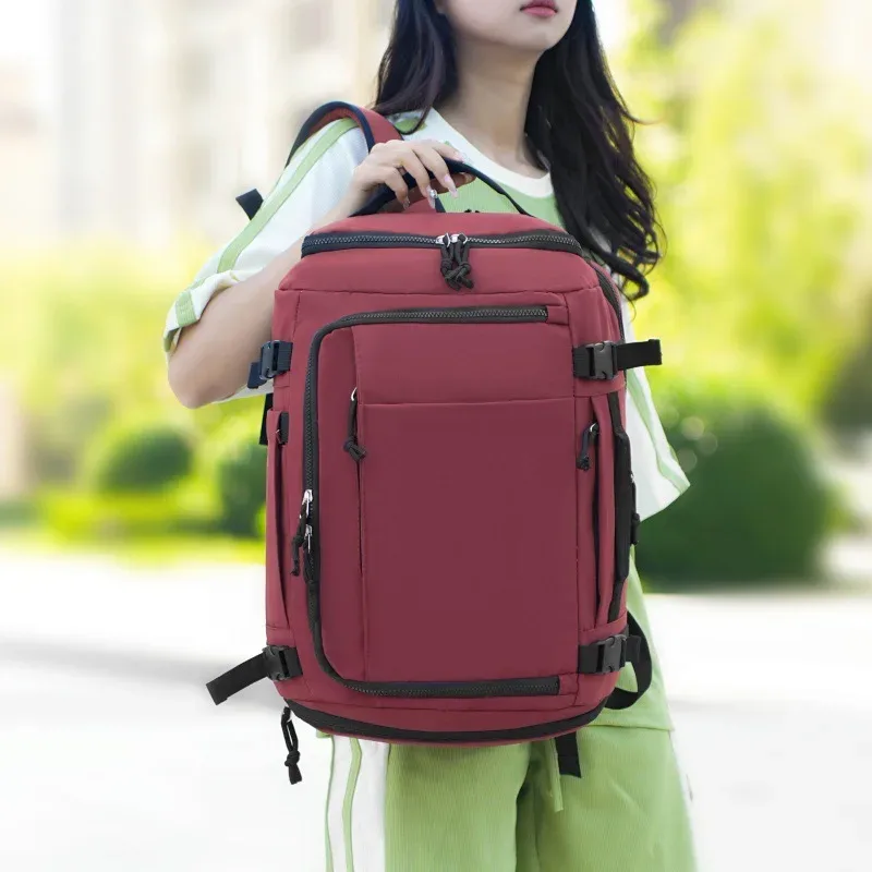 sac de sport grande capacité avec compartiment à chaussures indépendant, sac à dos de voyage pour affaires en tissu oxford, unisexe