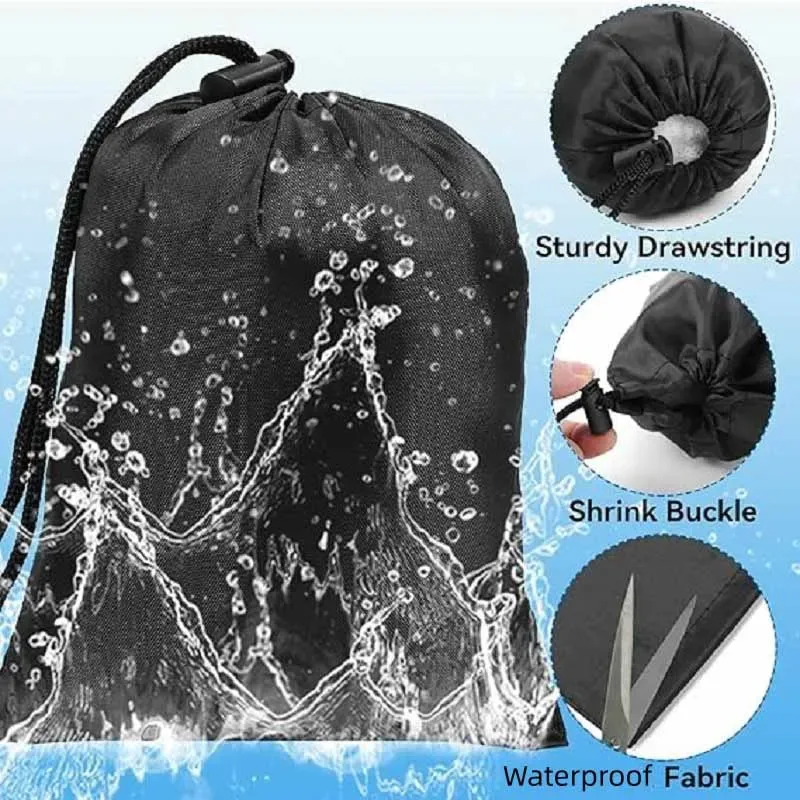sac de rangement de voyage en tissu oxford, sac organisateur de bagages noir à cordon de serrage, sac de rangement divers, rangement de voyage/maison