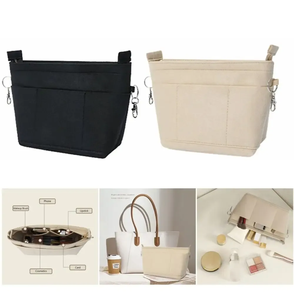 organisateur de sac à main en feutre multi-poches, grande capacité, portable, pour rangement et organisation