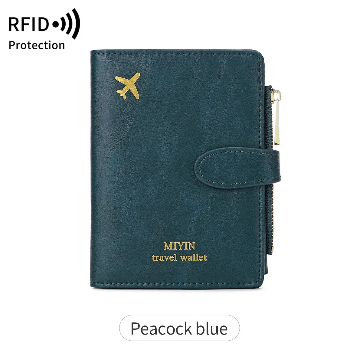 porte-passeport à motif avion, multifonctionnel, pour carte d'identité, carte bancaire, rfid, avec clip, en cuir pu, accessoires de voyage