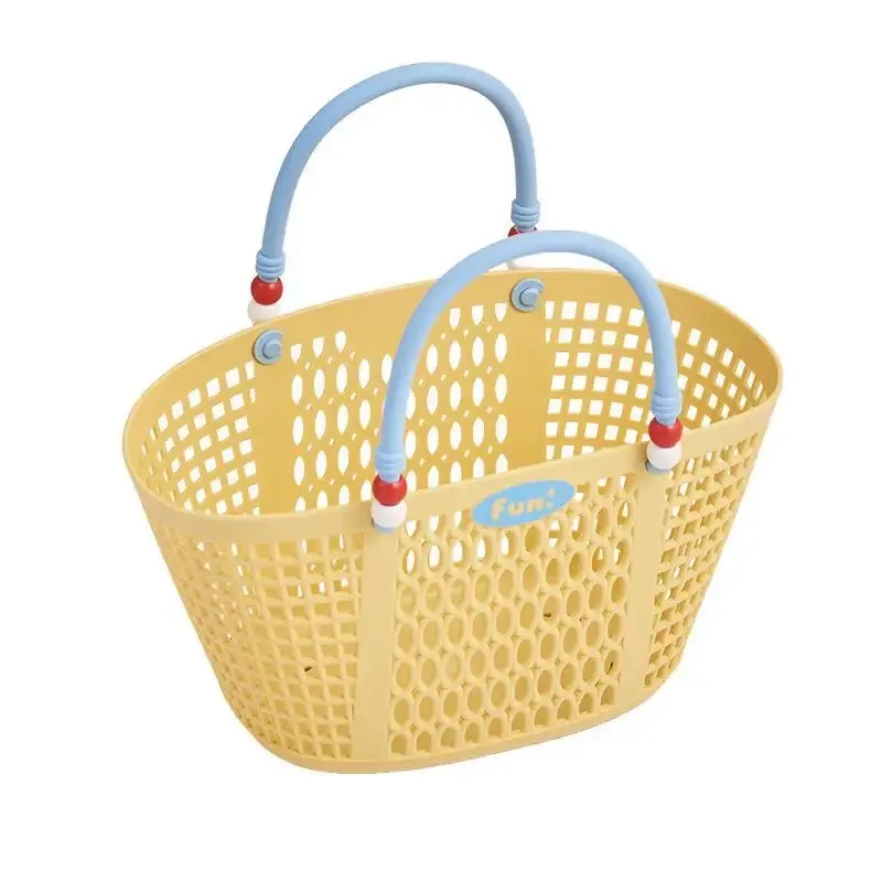 panier de rangement de salle de bain style bohème, imperméable et drainable, ajouré léger, pour articles de toilette et organisateur de légumes