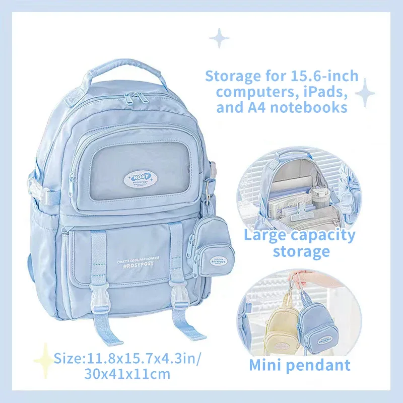 sac à dos de style crème pour lycéennes, sac d'ordinateur haute apparence, grande capacité