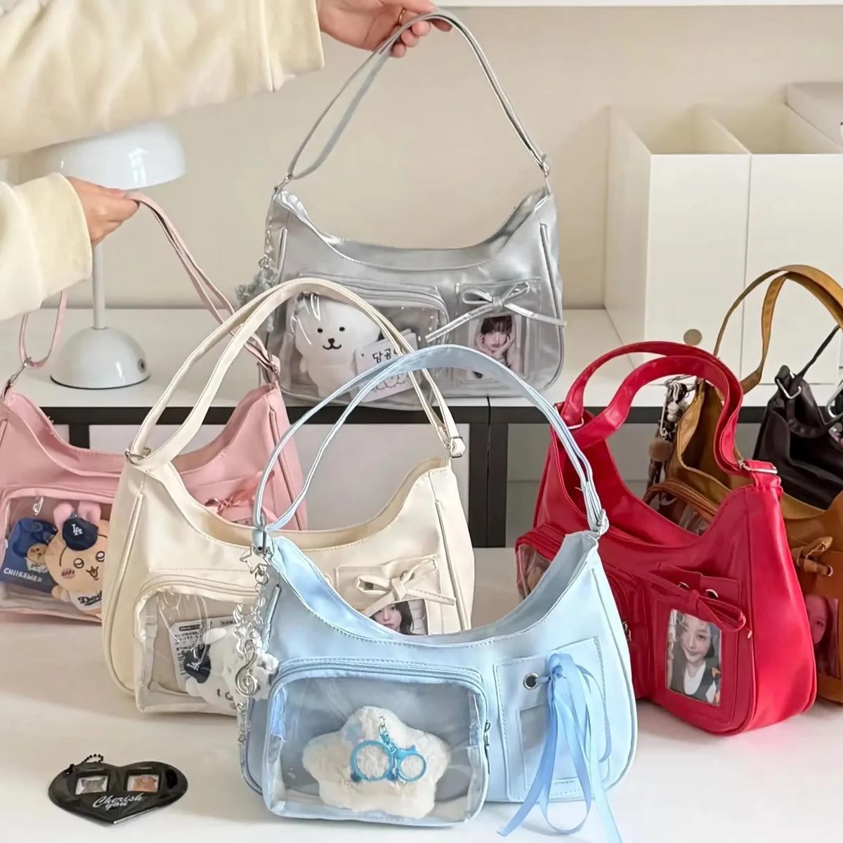 y2k harajuku sac à bandoulière femmes coréen transparent ita sac école sac à bandoulière femme japonais concepteur preppy sac à main sac à main