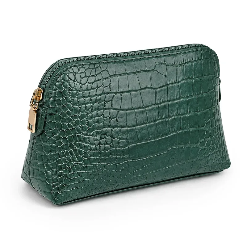 pochette de maquillage de luxe en similicuir de crocodile, motif personnalisable, sac de voyage vintage pour femme, pochette cadeau diy en gros