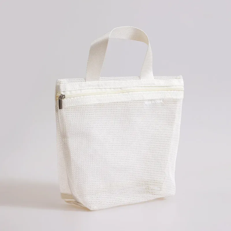 sac de maquillage en maille, sac portable, organisateur d'accessoires de douche, pochette cosmétique pour la maison, la salle de sport, les voyages d'affaires