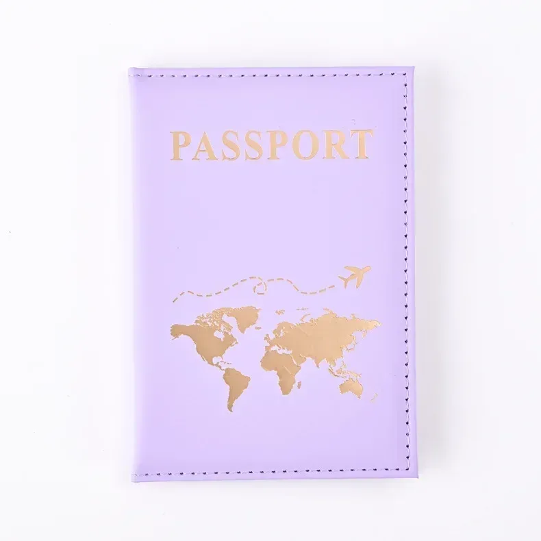 étui de voyage en cuir pu pour porte-passeport doré, pour femmes et hommes, couverture de carte de billet, accessoires de protection pour passeport