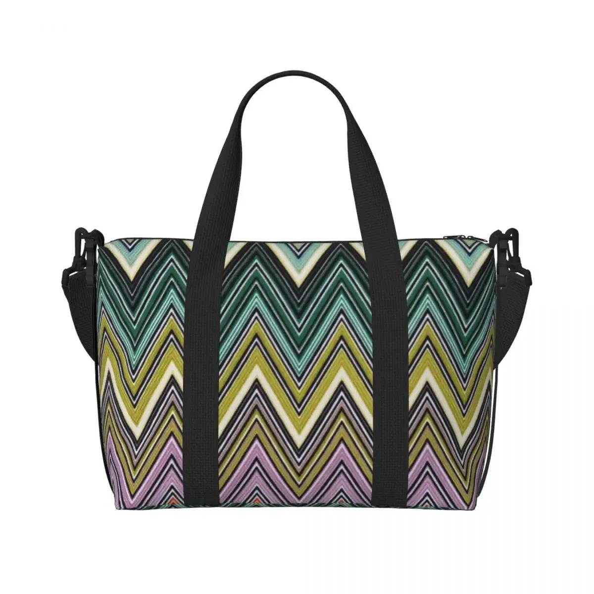 sac fourre-tout boho personnalisé pour femme, sac de plage moderne chic, extra large, sac de sport à main, géométrique, multicolore, sacs de voyage, sacs à provisions