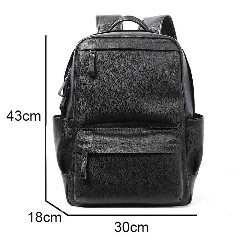 sac à dos en cuir véritable pour homme, peau 100% naturelle, grande capacité, sac pour ordinateur portable 15.6 ", sacs de voyage pour homme, sac d'école pour adolescent