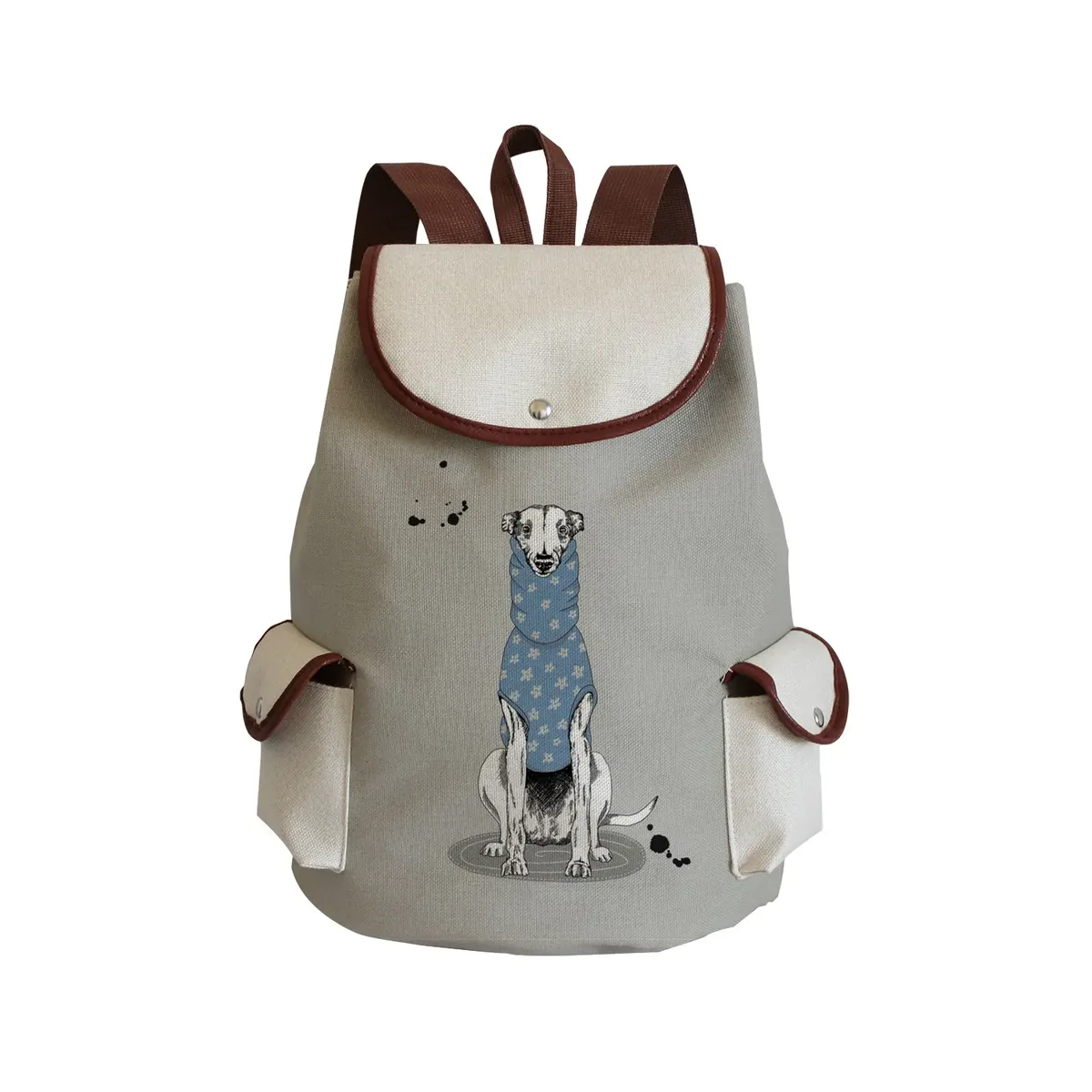 sac à dos personnalisé avec peinture à l'huile et imprimé de chien lévrier, sacoche de styliste durable pour shopping et voyage, accessoire d'extérieur décontracté pour femme