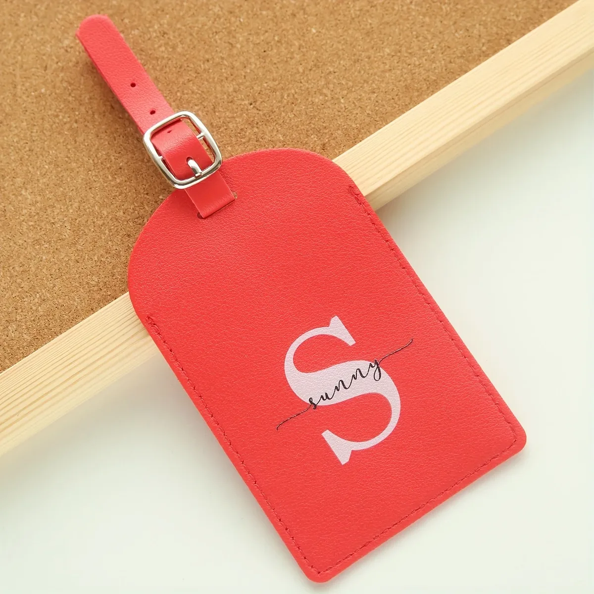 étiquette de bagage personnalisée avec nom et initiales pour valises, étiquettes de bagage colorées avec monogramme personnalisé et carte de nom avec protection de la vie privée