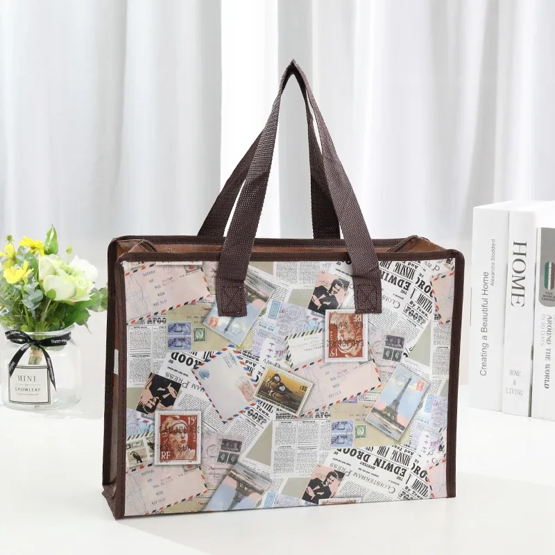 sac de courses pliable réutilisable pour femmes, grand sac fourre-tout en tissu non tissé unisexe, pochette pour épicerie