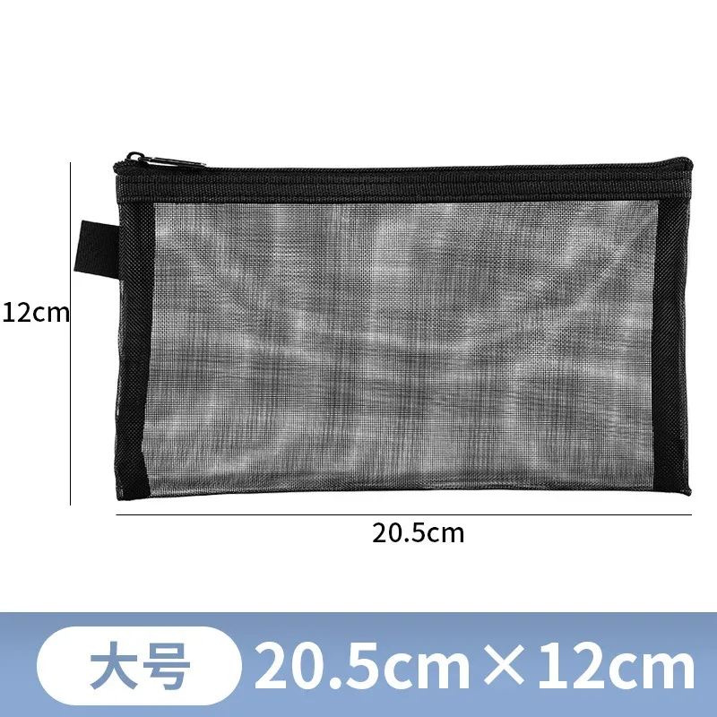 sacs à cosmétiques de voyage en maille transparente simple, sac de rangement cosmétique, étui à crayons à fermeture éclair transparente, poudres de maquillage en nylon, portable, nouveau