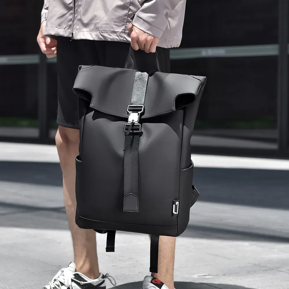 sac à dos à rabat imperméable, grande capacité, décontracté, pour ordinateur portable, idéal pour les affaires, l'école, les trajets quotidiens, les étudiants et le bureau.