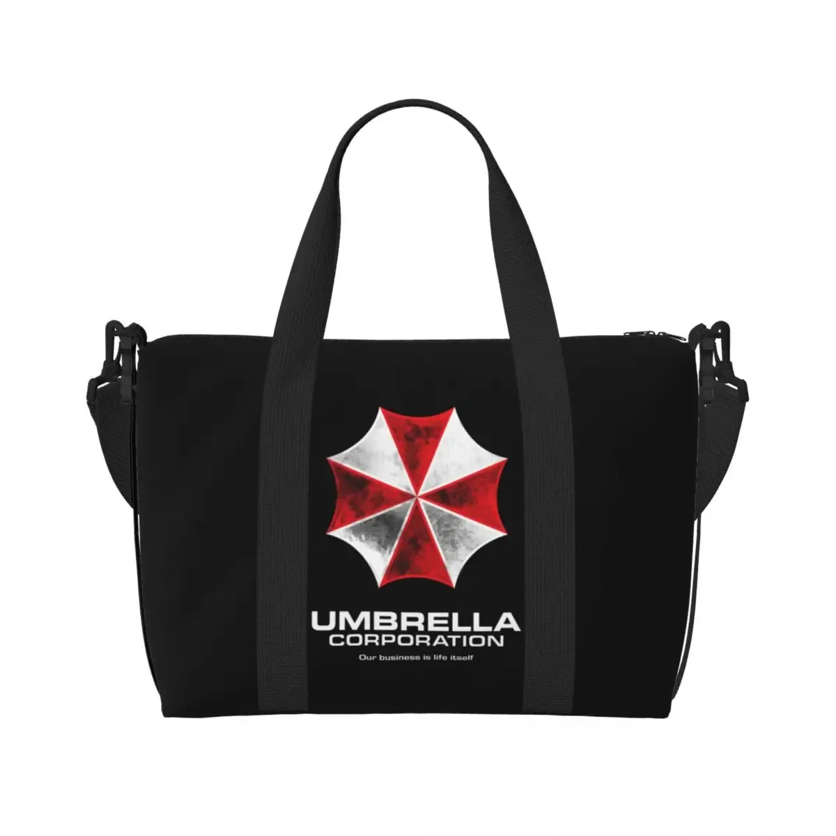 sac fourre-tout personnalisé pour femmes, fourre-tout de cosplay de jeu de film umbrella corporation, sacs de voyage de plage et de gymnastique de grande capacité