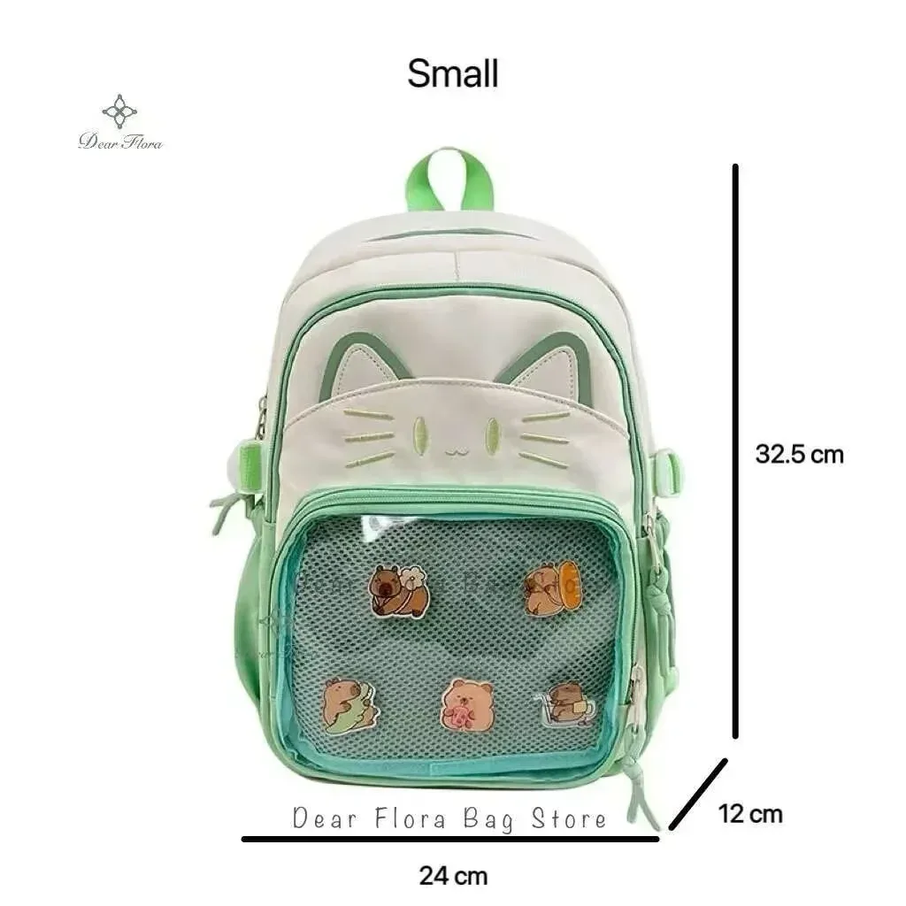 sacs à dos y2k mignons pour filles, grande capacité, décontractés, transparents, à personnaliser, style dessin animé, tendance, pour voyage et école
