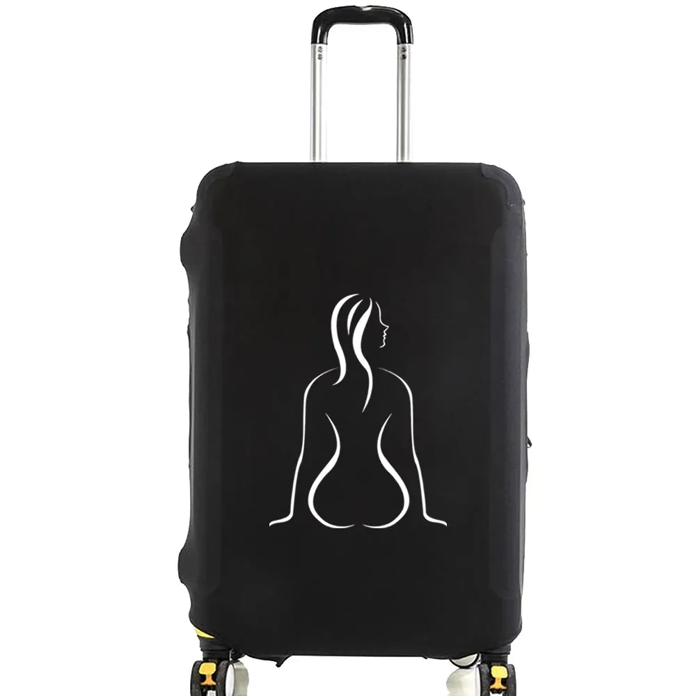 juste de bagage unisexe avec motif de série d'images blanches, sacs à poussière élastiques, valise à roulettes, étui à la mode, accessoires de voyage, 18 "-28"