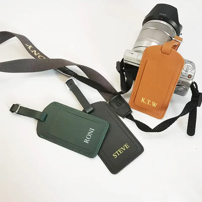 étiquette de bagage personnalisée en cuir de vachette véritable avec initiales, étiquette de valise personnalisée, pendentif de sac de luxe pour affaires, charme rétro