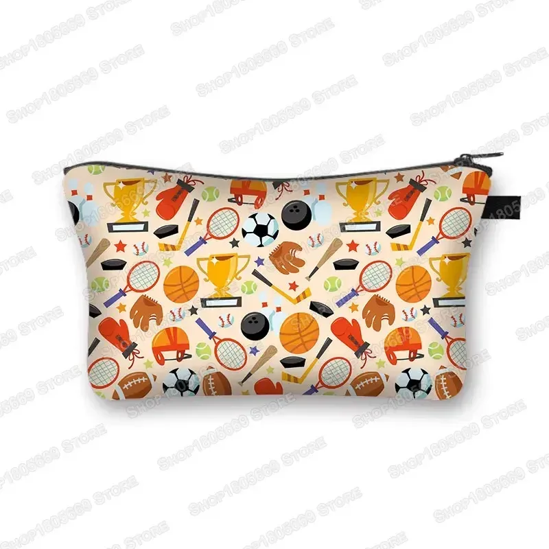 trousse à cosmétiques pour football, baseball, basket-ball, trousse de toilette de loisirs, trousse de maquillage pour femmes, petite pochette pour rouge à lèvres, sacs à cosmétiques