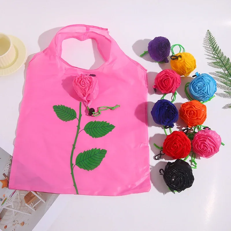 sac fourre-tout pliable imprimé rose à haut volume, sac à main de voyage léger et durable, pochette de rangement