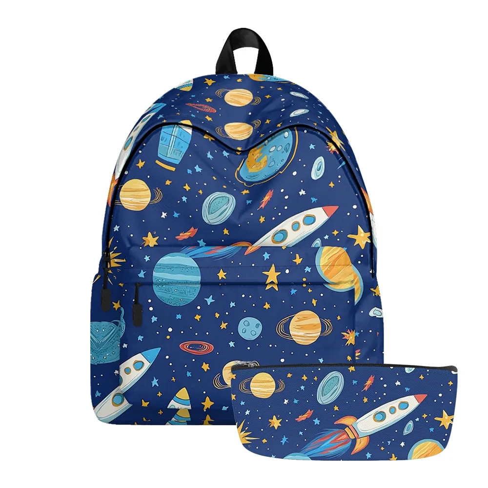 sac à dos imprimé galaxie soleil lune planètes, sacs à crayons, bretelles réglables, sac d'école léger, ensembles de voyage pour adolescents et étudiants
