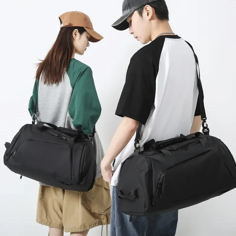sac de fitness personnalisé avec logo imprimé, sac de voyage, séparation sèche et humide, compartiment à chaussures indépendant, sac de basket-ball