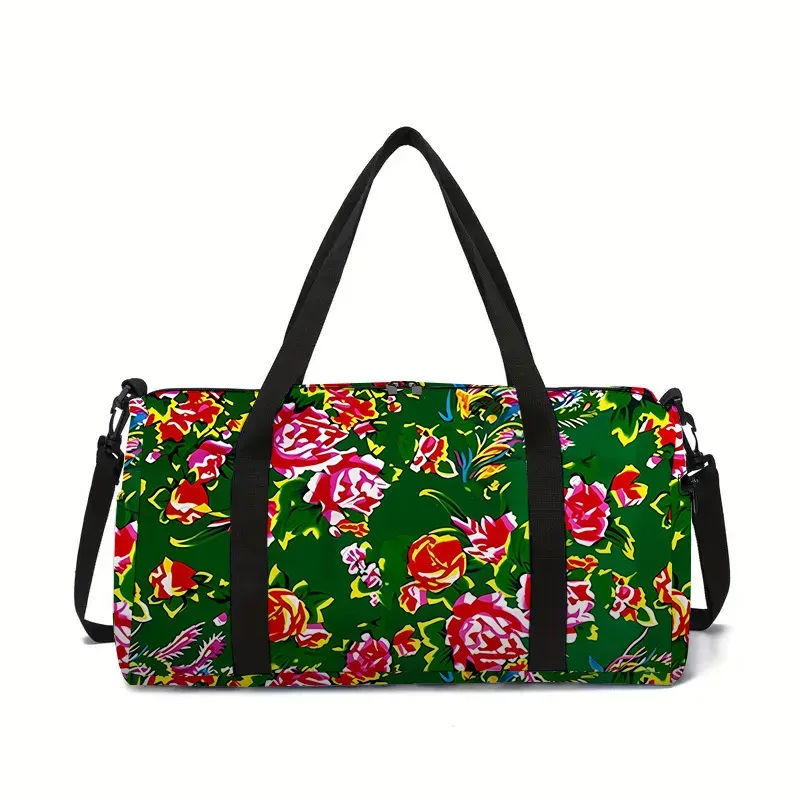 fleur herbe feuille tournesol impression 3d sacs de voyage de grande capacité sac à bandoulière en forme de baril sacs de sport de plein air sac de yoga de gymnastique
